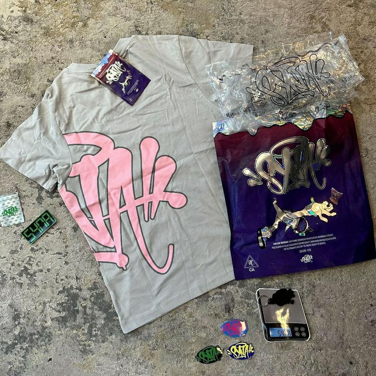 Grey / pink Syna World t shirt and short set.... - Depop