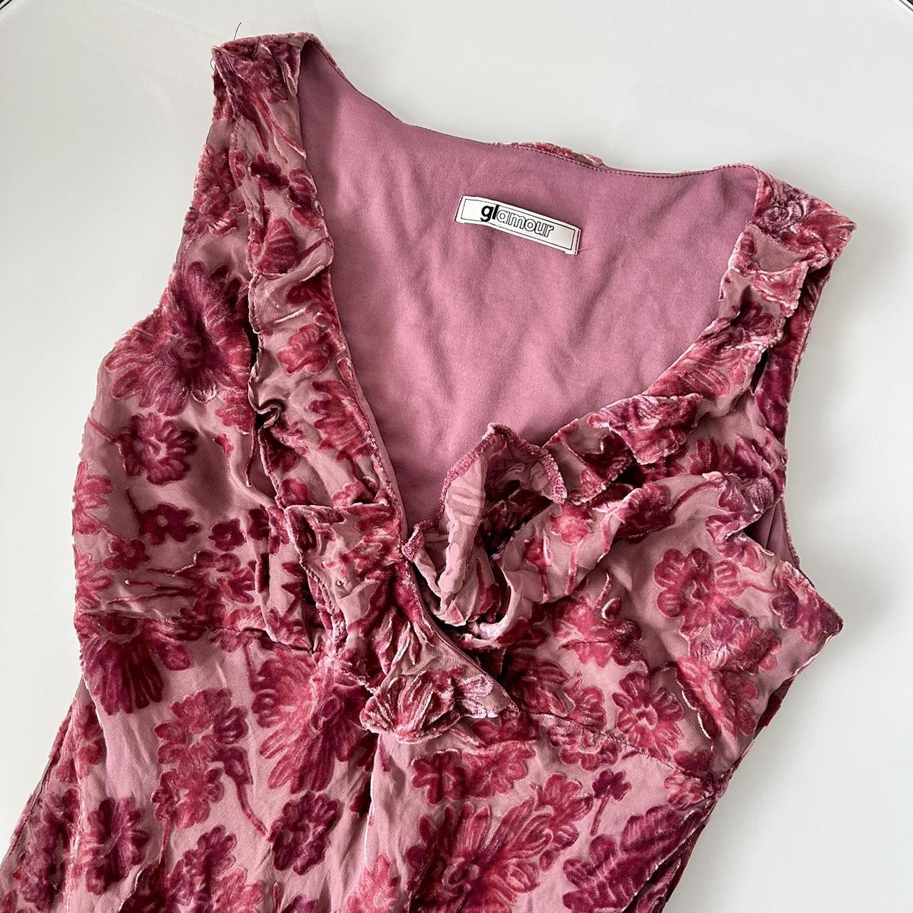 Chiffon mini dress floral vintage 00s next ruffle... - Depop