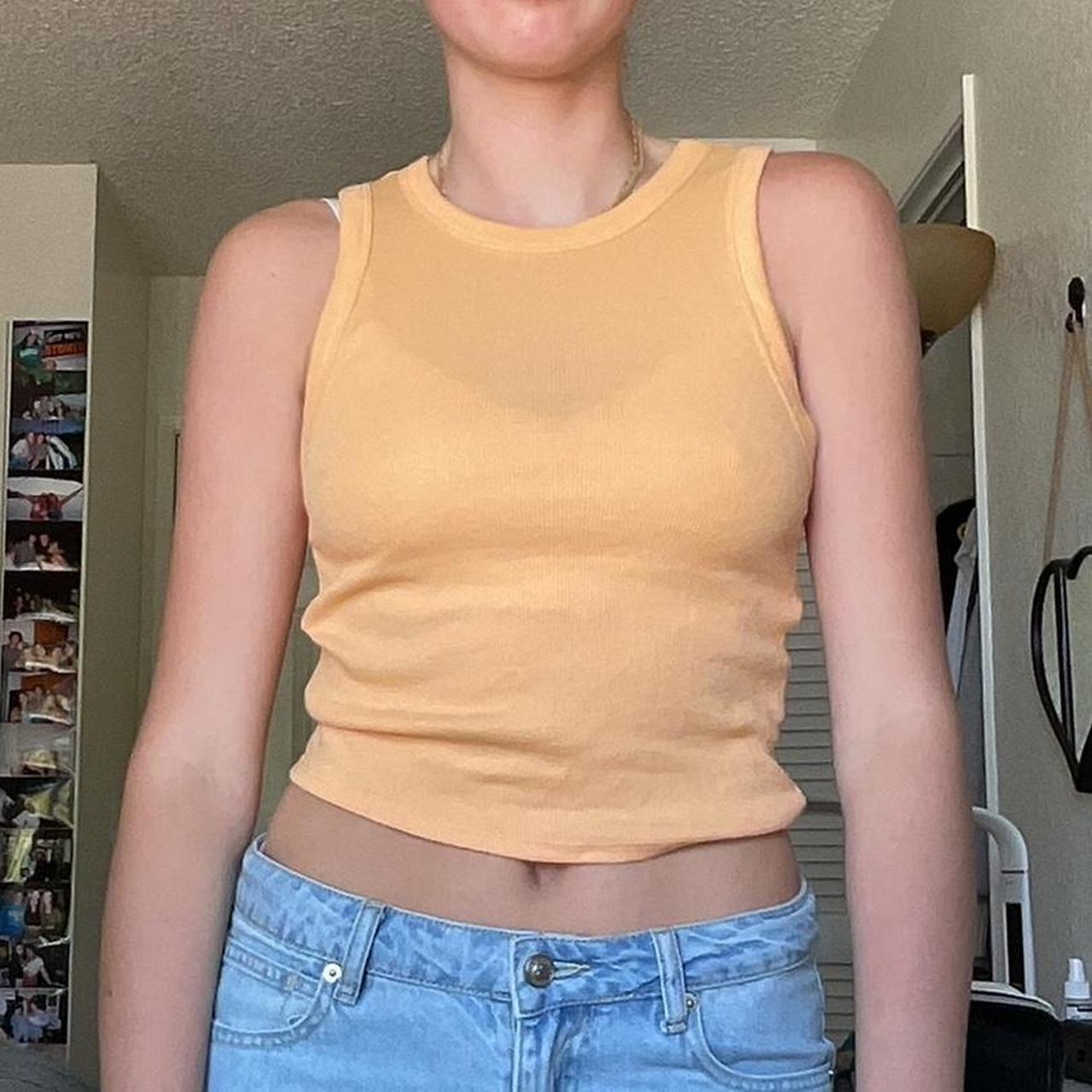 Urban Outfitters Women's Orange Vest Depop