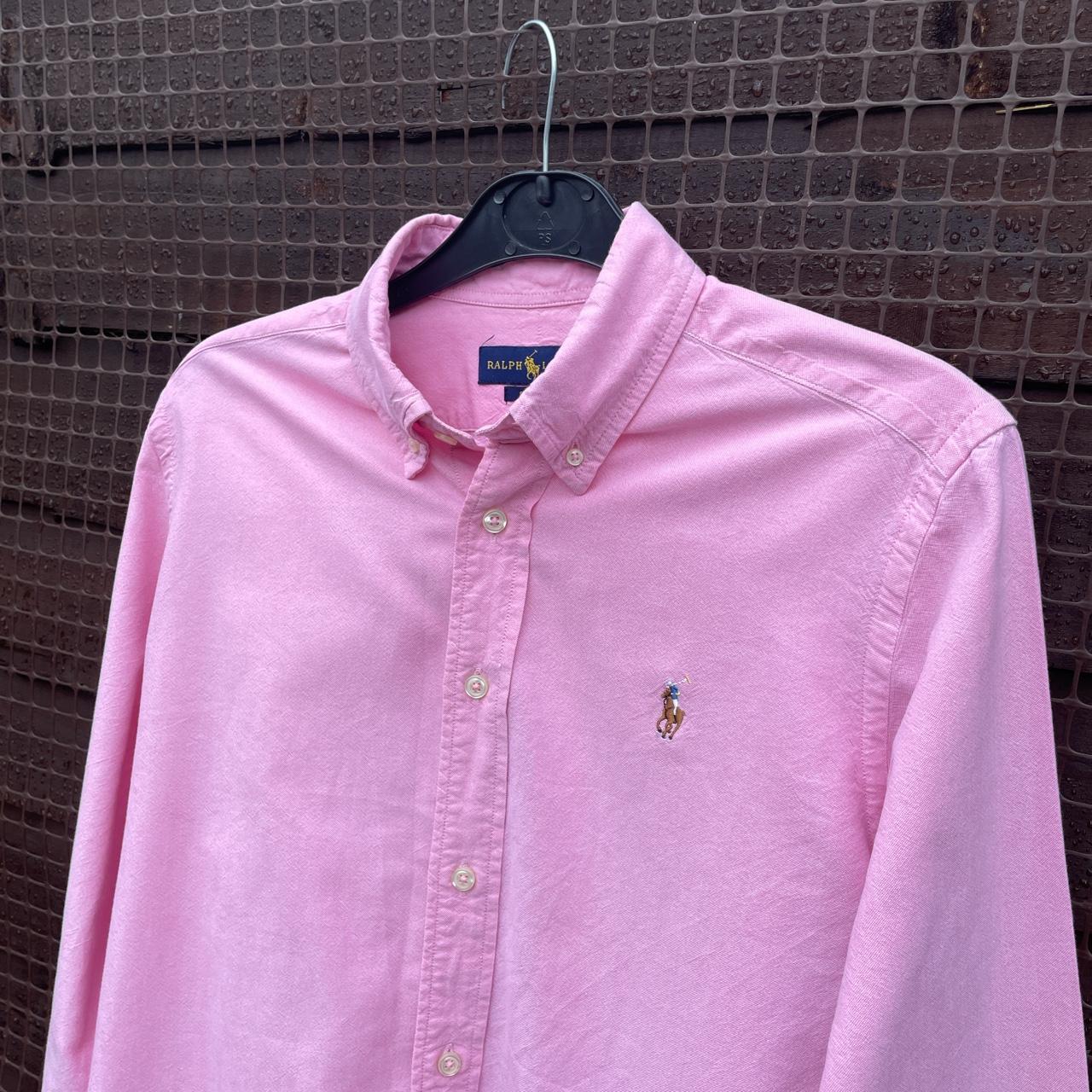 Lovely pink polo ralph lauren 100% cotton custom fit... - Depop