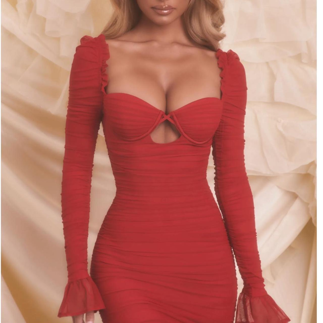 Oh Polly Women's Red Dress Depop