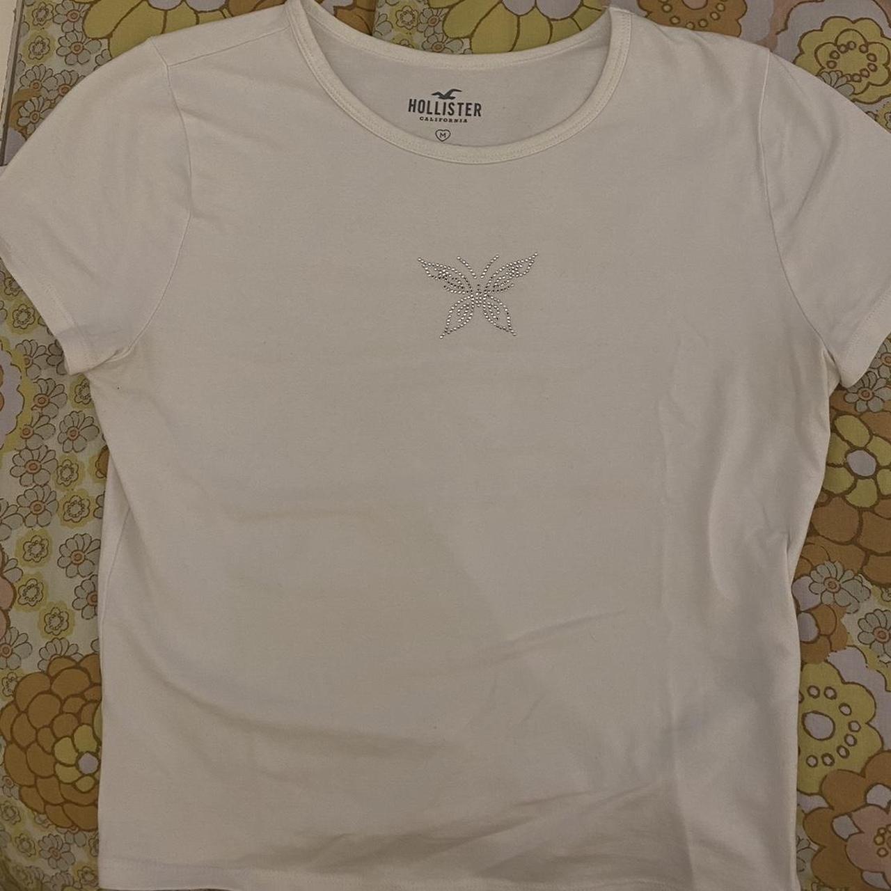 Hollister white crop top Good condition- worn... - Depop