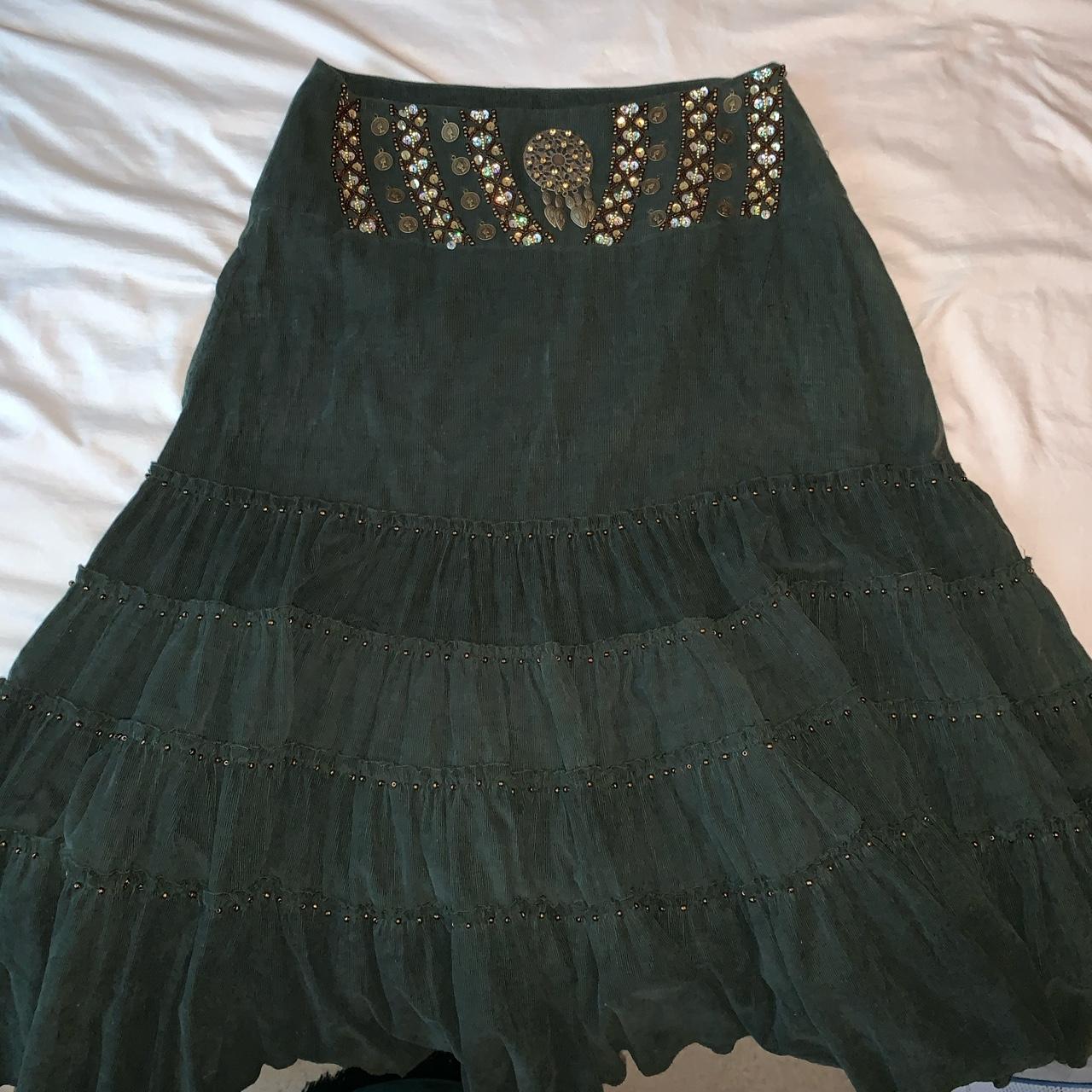 Blumarine Women's Gold and Green Skirt