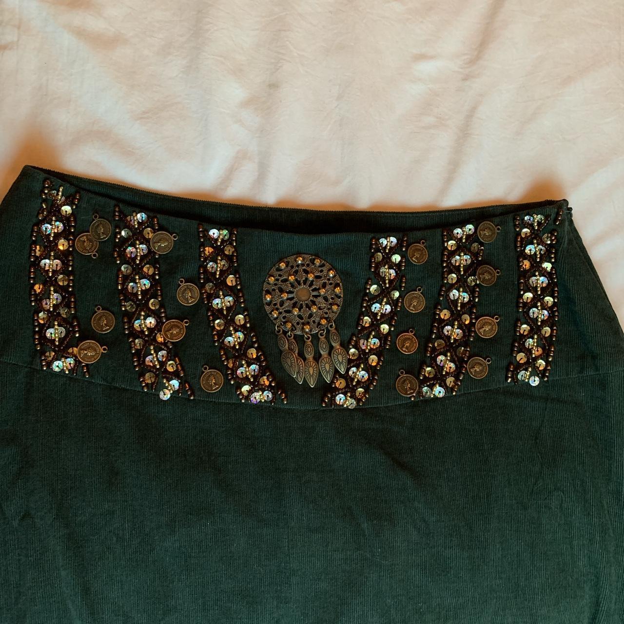 Blumarine Women's Gold and Green Skirt (2)
