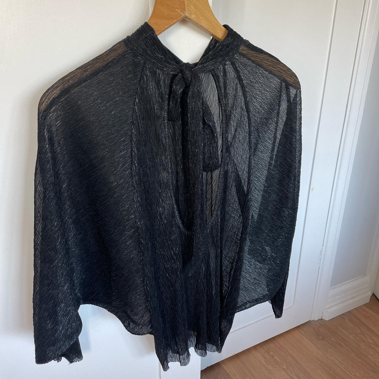 Topshop black sheer glitter batwing blouse | perfect... - Depop