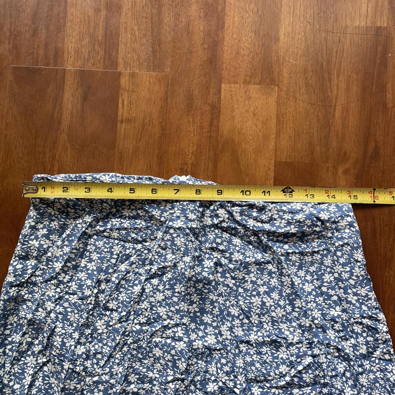 blue floral midi skirt not sure the brand since... - Depop