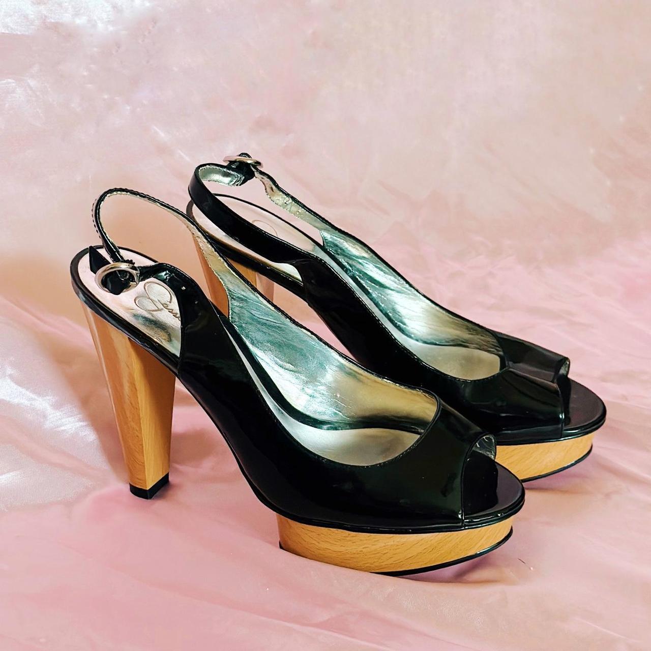 Jessica Simpson Heels Open toe patent leather high Depop