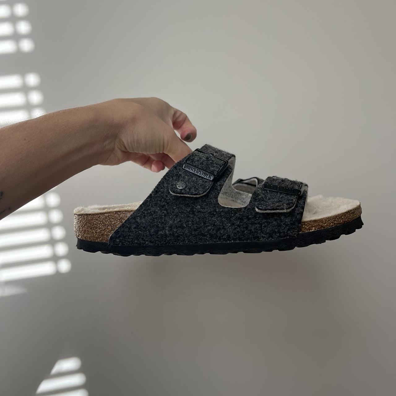 birkenstock metallic anthracite arizona