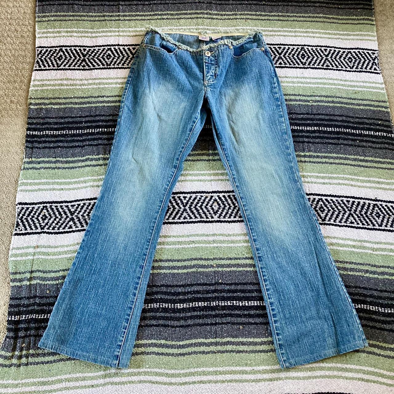 Vintage y2k anchor blue low rise frayed Depop