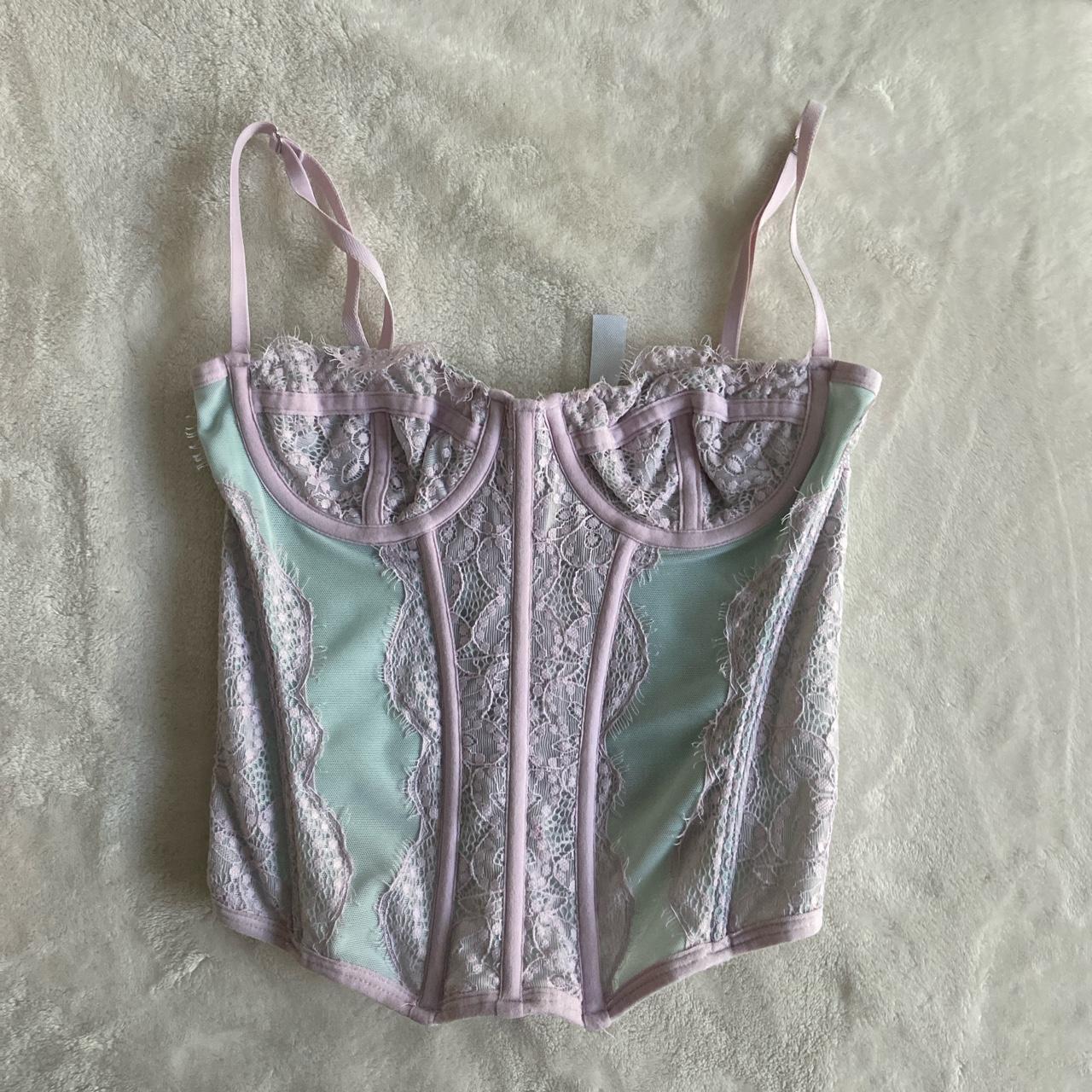 Modern Love Corset from Urban Outfitters in Sky, - Depop