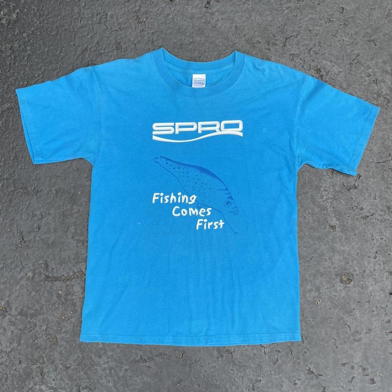 Vintage SPRO fishing comes first t-shirt, SIZE