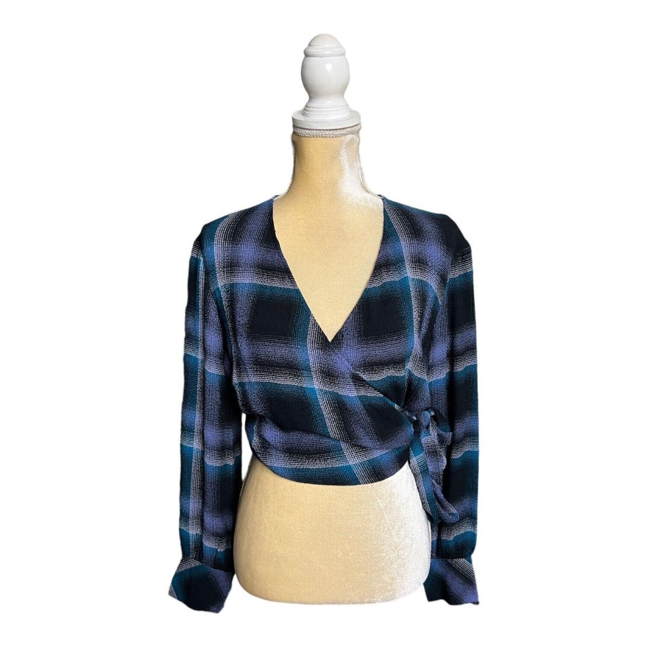 Bella Dahl Anthropologie Plaid Wrap Top Size S Small Depop