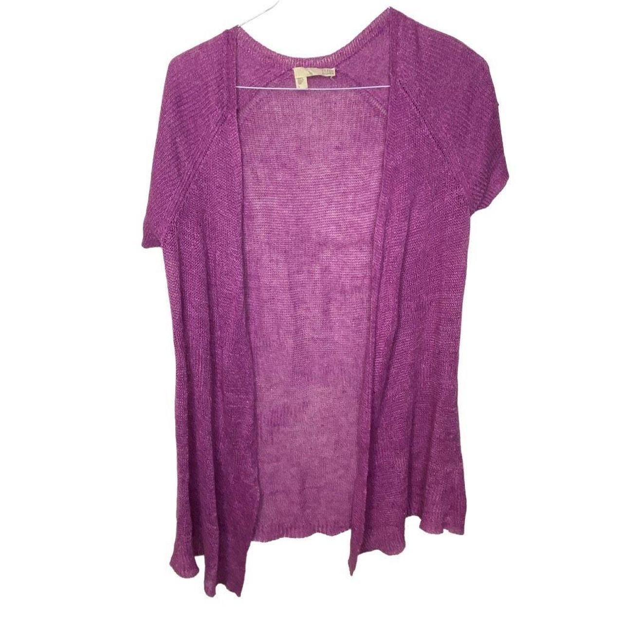 Eileen Fisher Women's Pink and Purple Cardigan | Depop