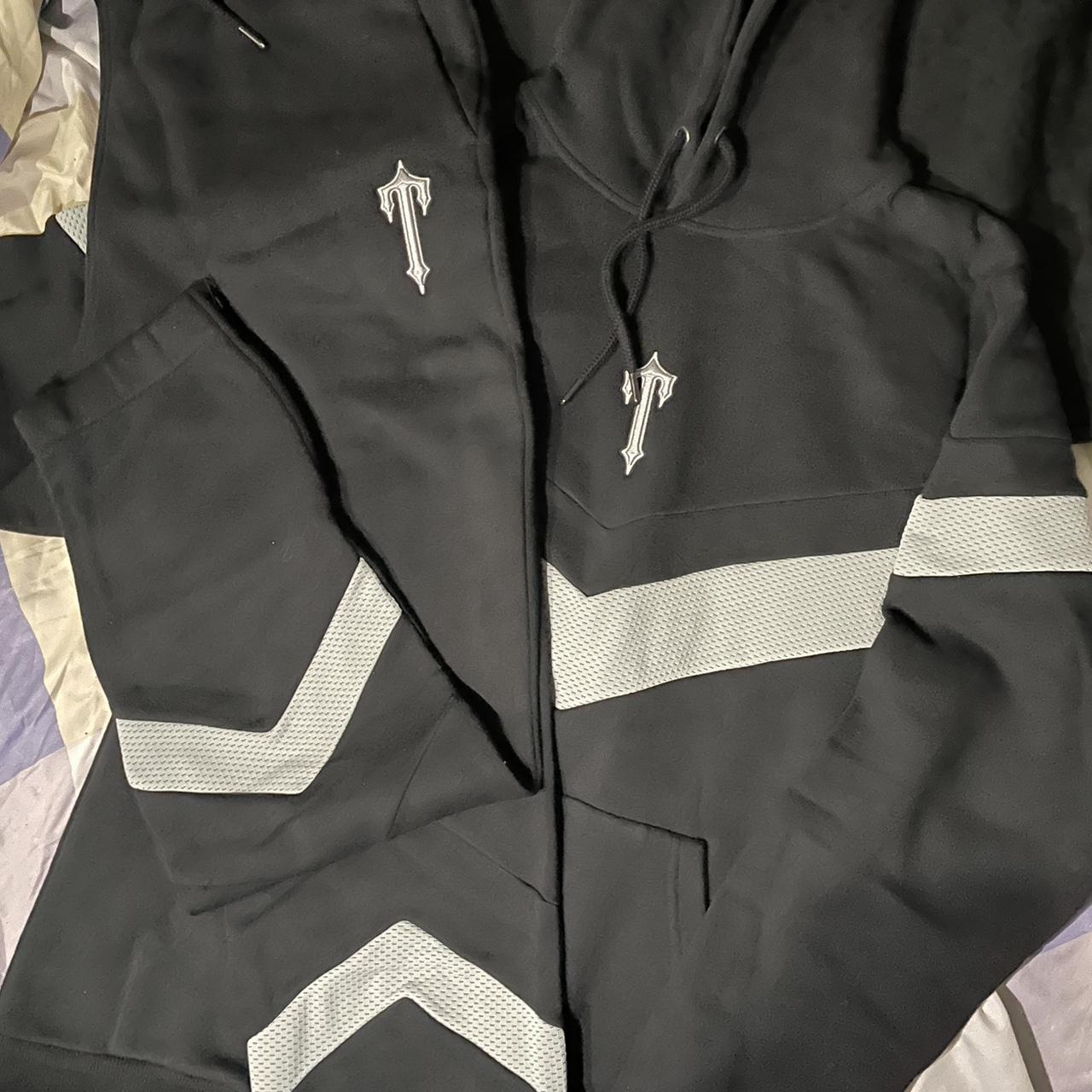 Trapstar V stripe hoodie tracksuit black/grey... Depop