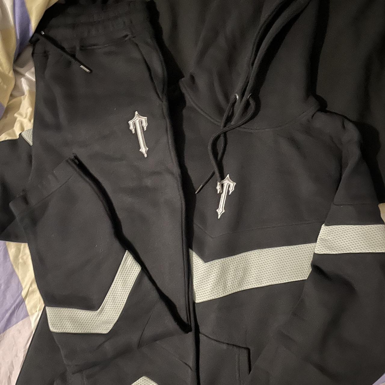Trapstar V stripe hoodie tracksuit black/grey... Depop