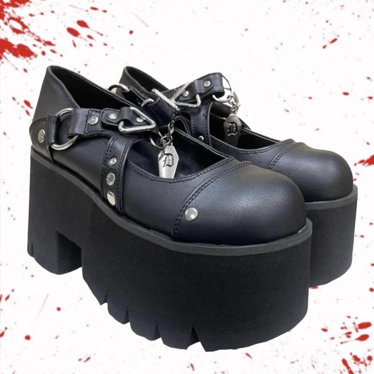 Demonia Ashes 33 🩸Chunky platform Maryjanes 🩸Vegan... - Depop