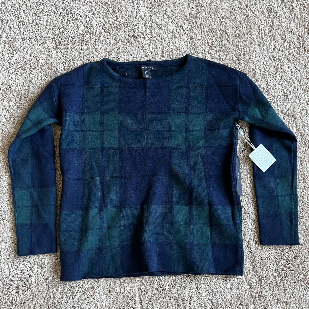 Tahari hot sale plaid sweater