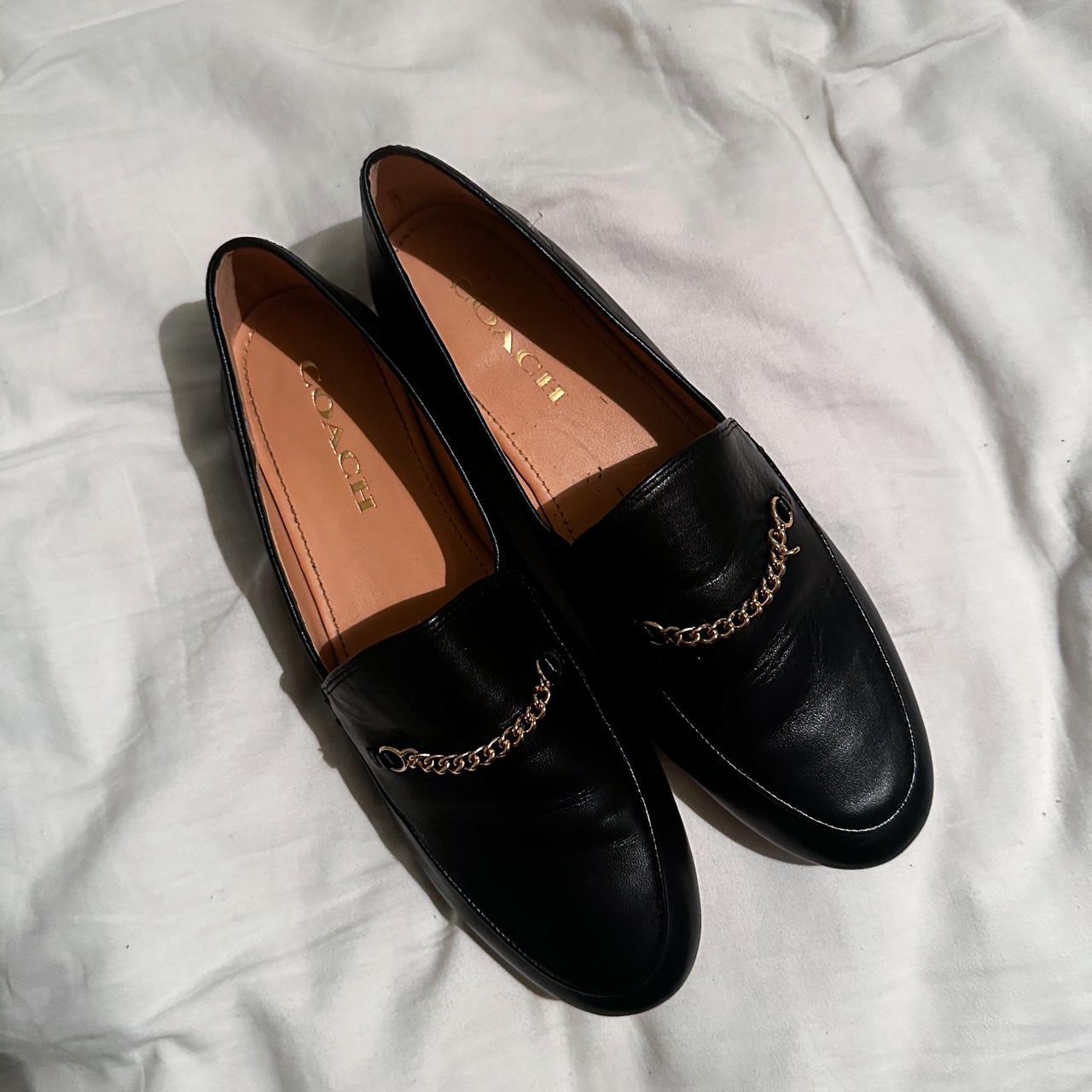 Coach black leather loafers Size: 8 Soft beautiful... - Depop