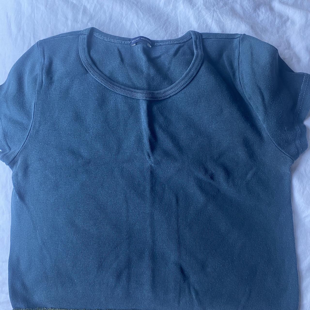 dark green brandy cropped tshirt. worn a few times... Depop