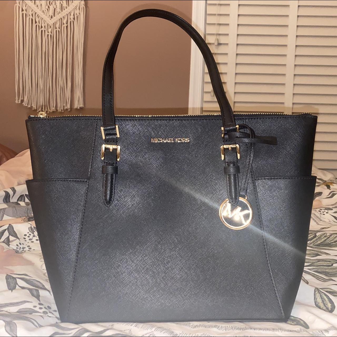 Michael Kors Leather Jet Set Tote Bag black Depop