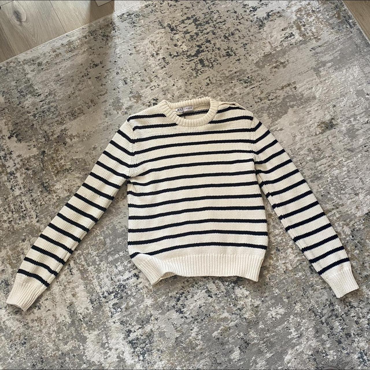 Zara stripe knitted jumper UK small asos hm Depop