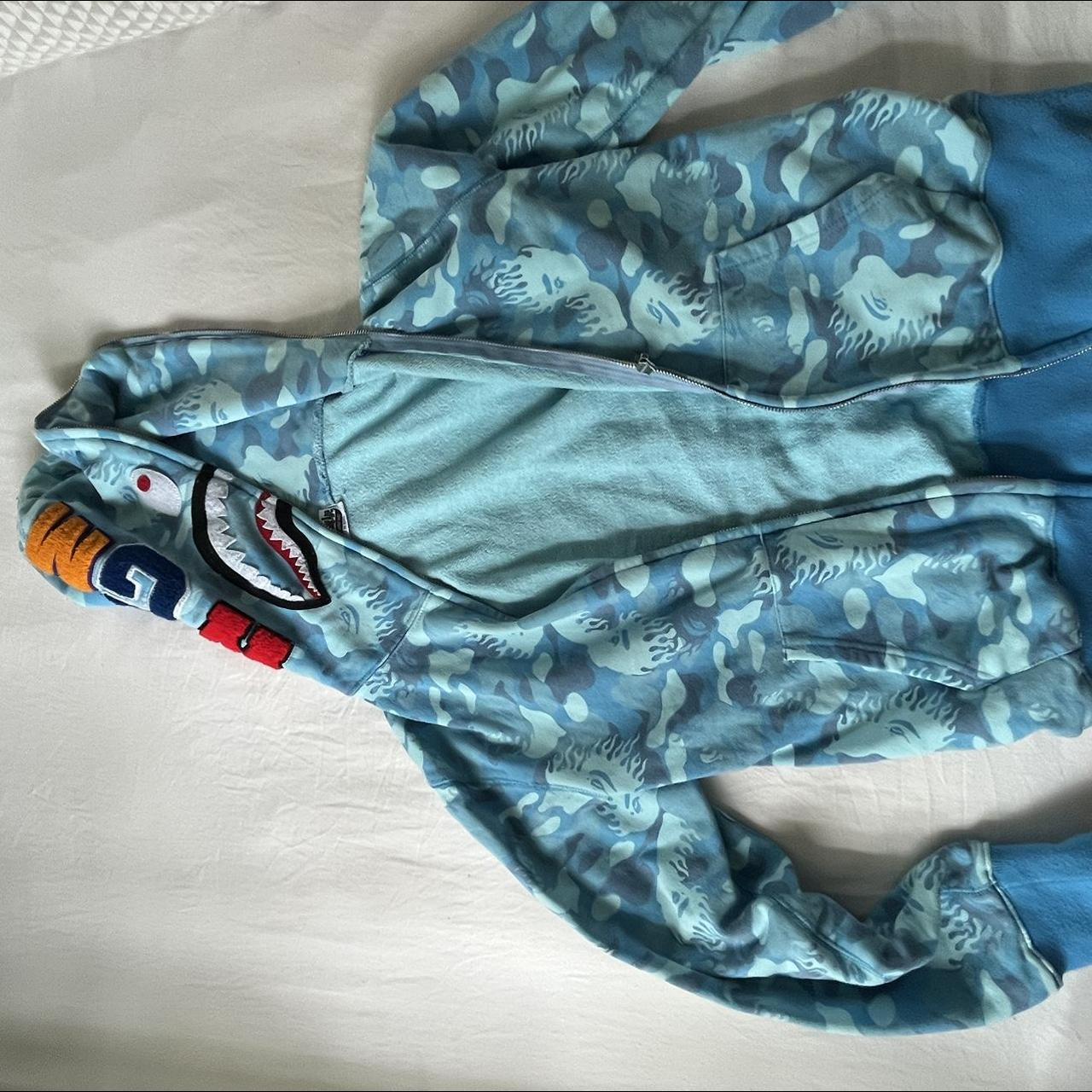 Bape , light blue bape hoodie full zip. Depop