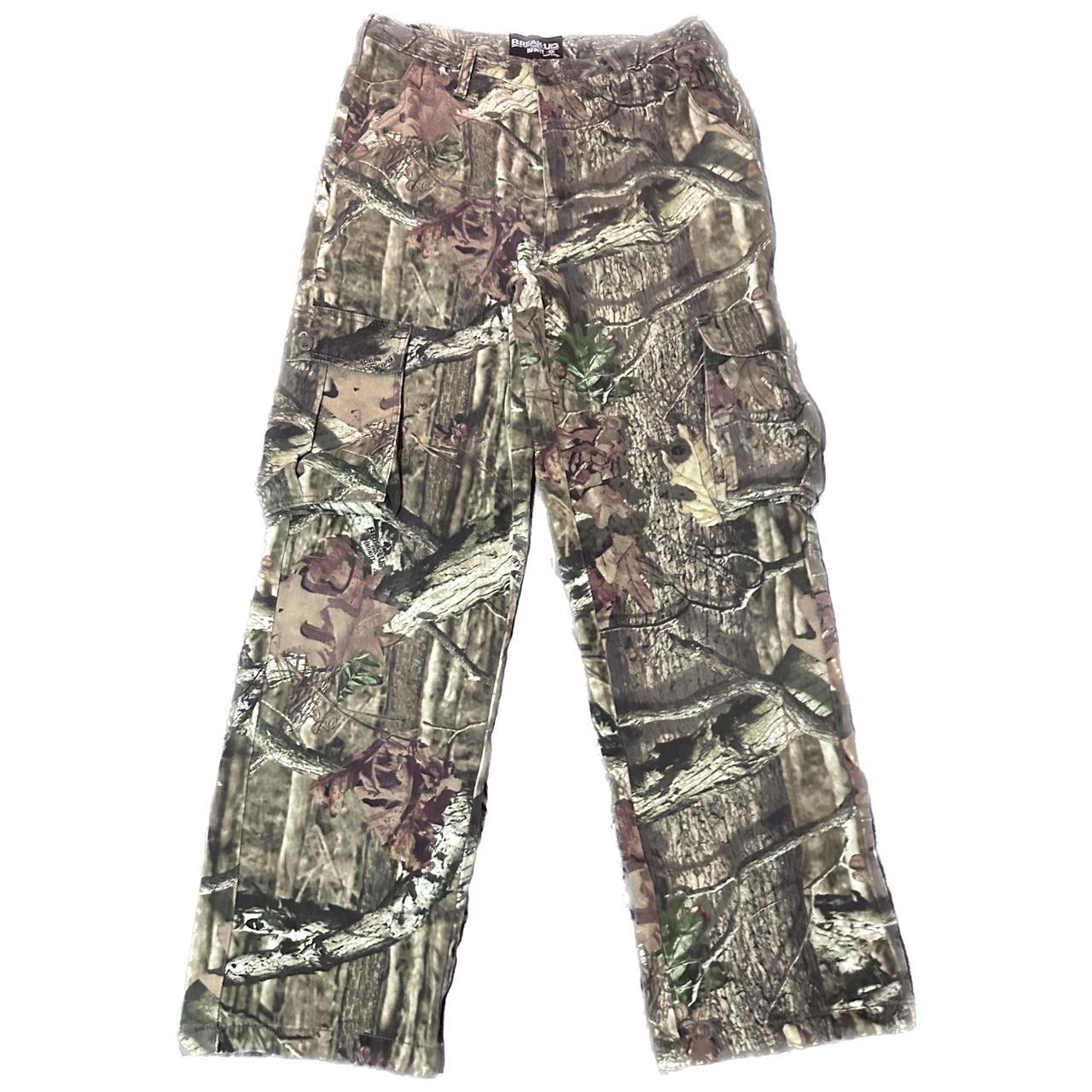 super baggy camo cargo pants woodland mossy oak size... - Depop