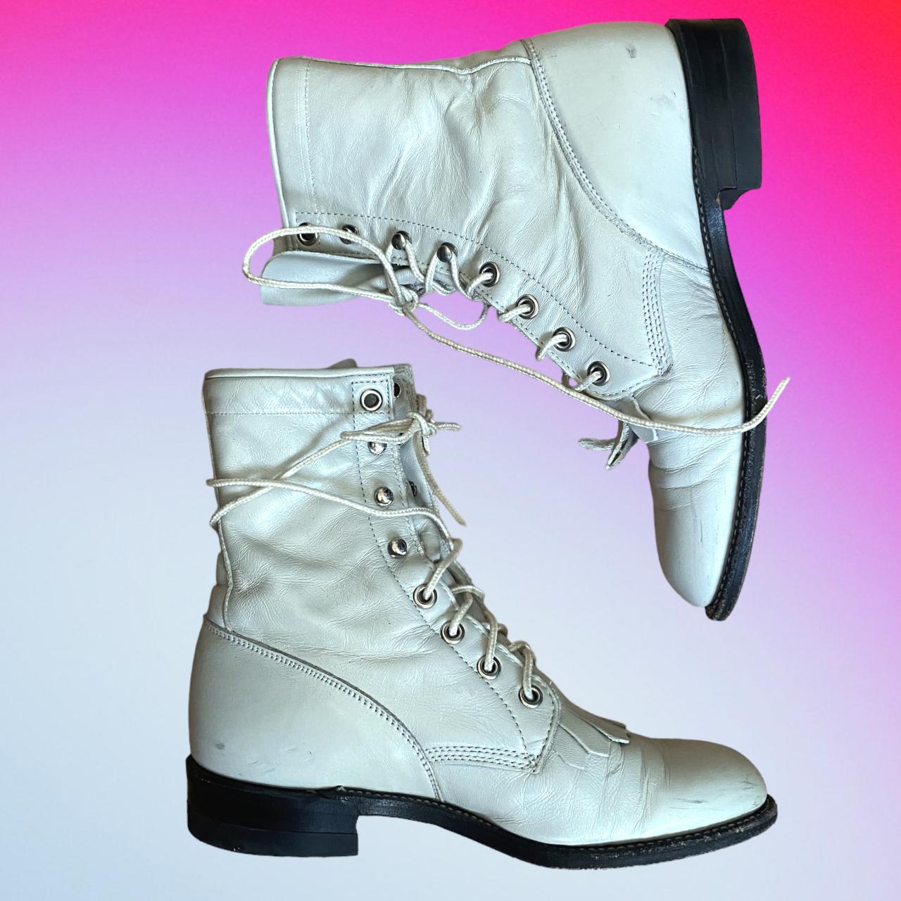 Justin lace up cowboy boots best sale