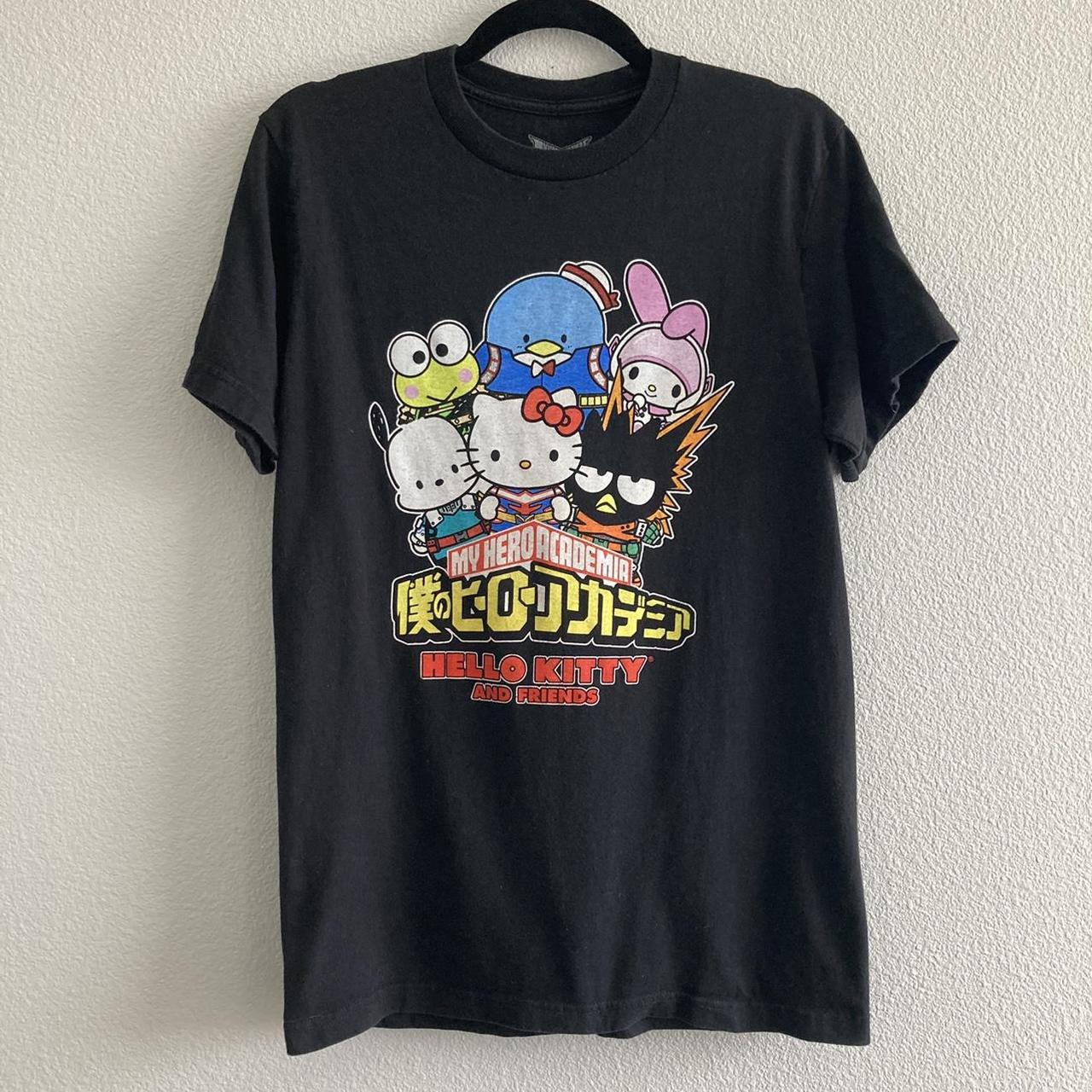 Hello Kitty x My Hero Academia Tee Black short... - Depop