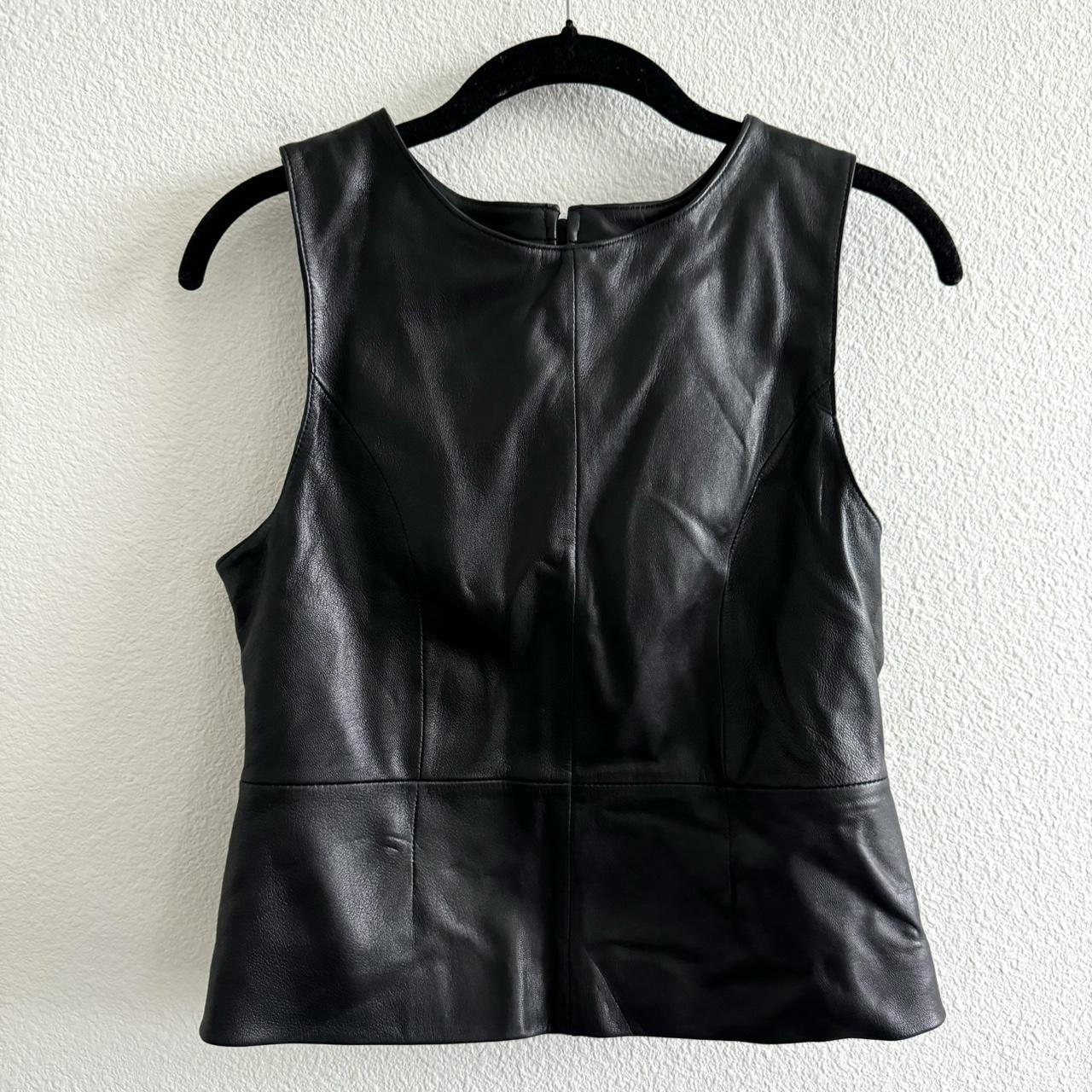 Vintage Wilsons Leather Vest Style Top Black... - Depop