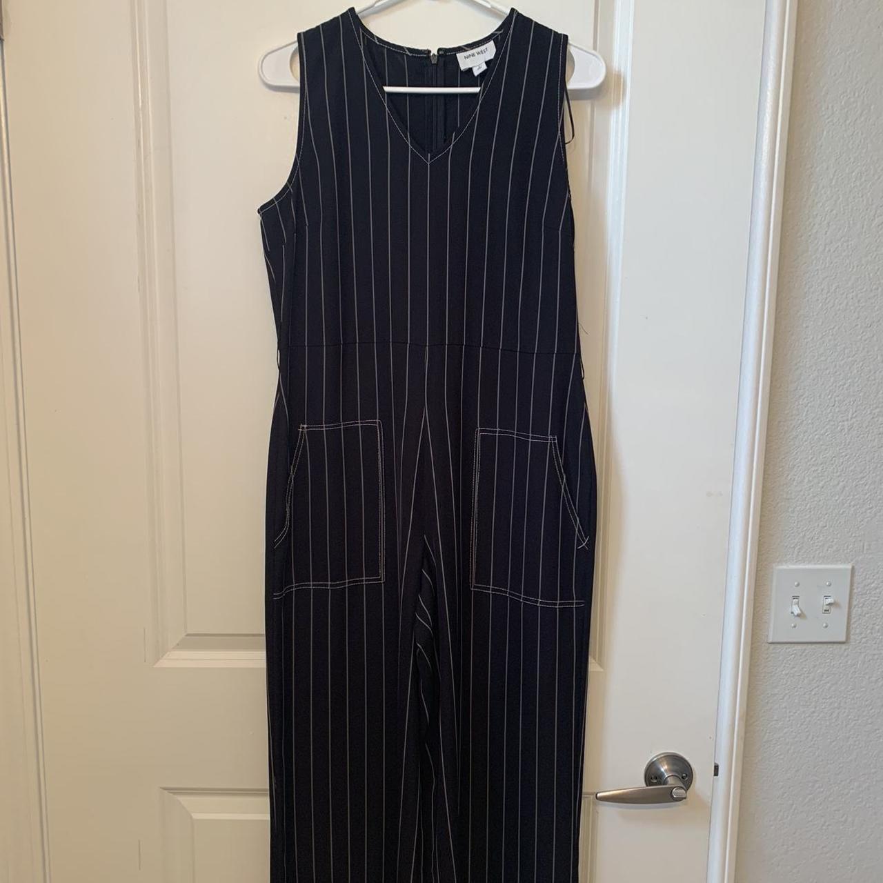 classy black striped jumpsuit 🫶🏻 perfect for a night... - Depop