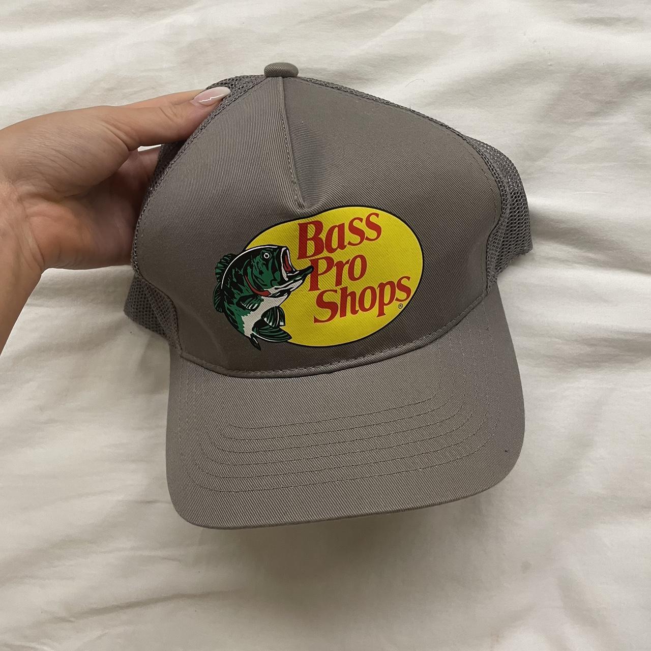 grey bass pro shops hat - Depop