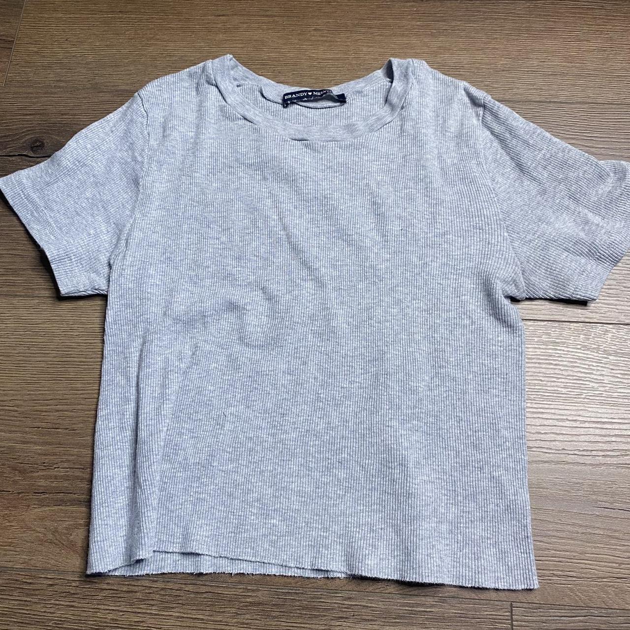 FREE SHIPPING!!! Grey ribbed Brandy Melville crop... Depop