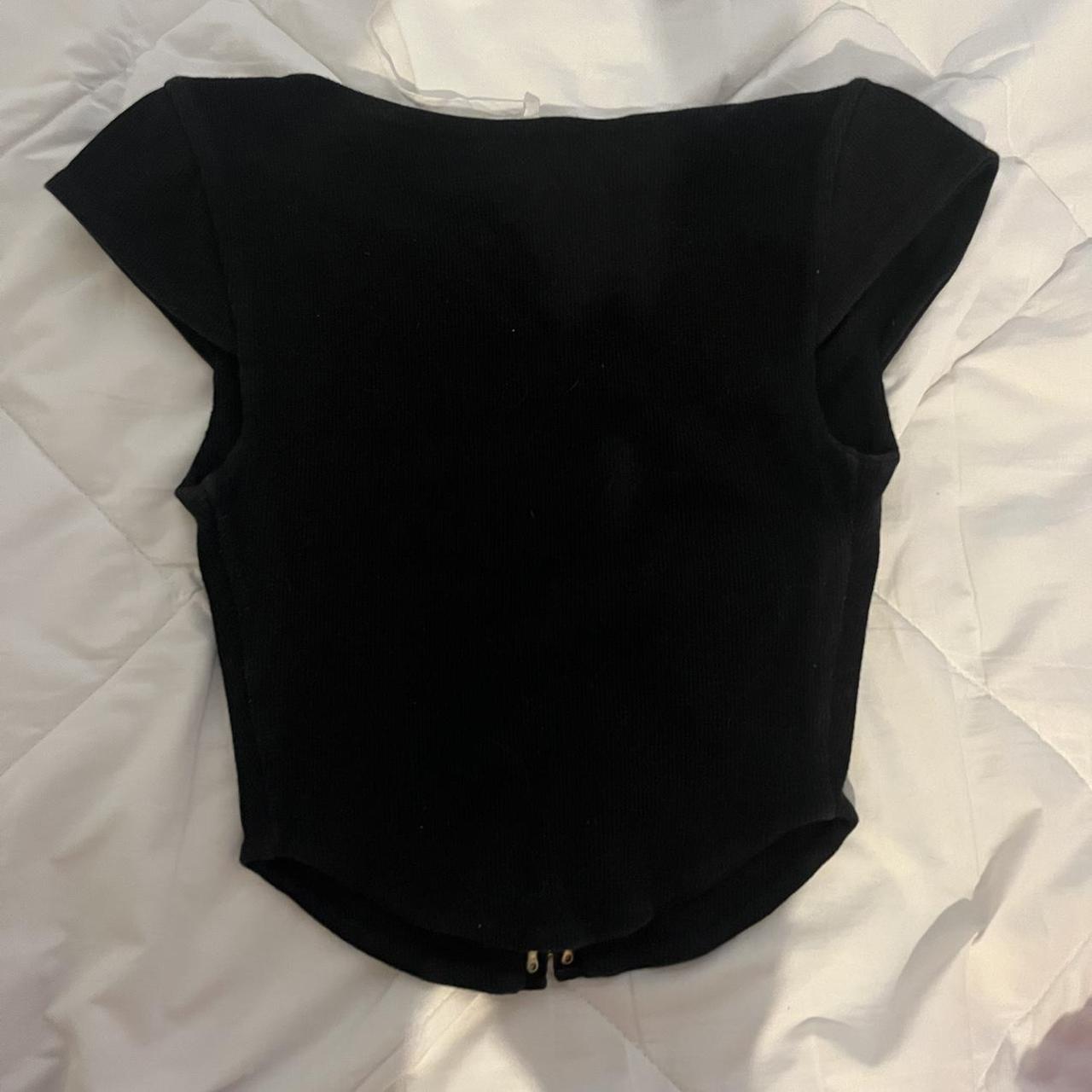 Black Corset Hook And Eye Crop Top