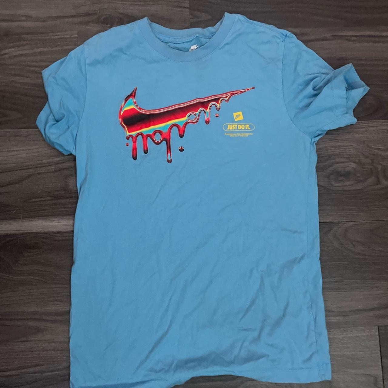 Super cool, rainbow melting Nike sign T-shirt