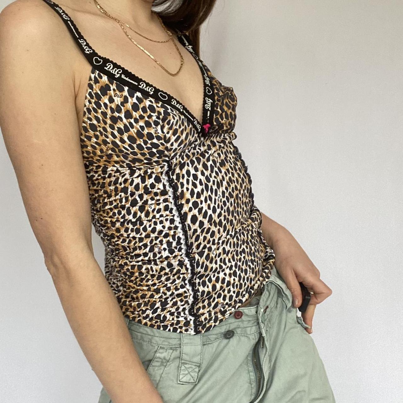 Iconic Y2k Leopard Print Dolce And Gabbana Cami Depop 