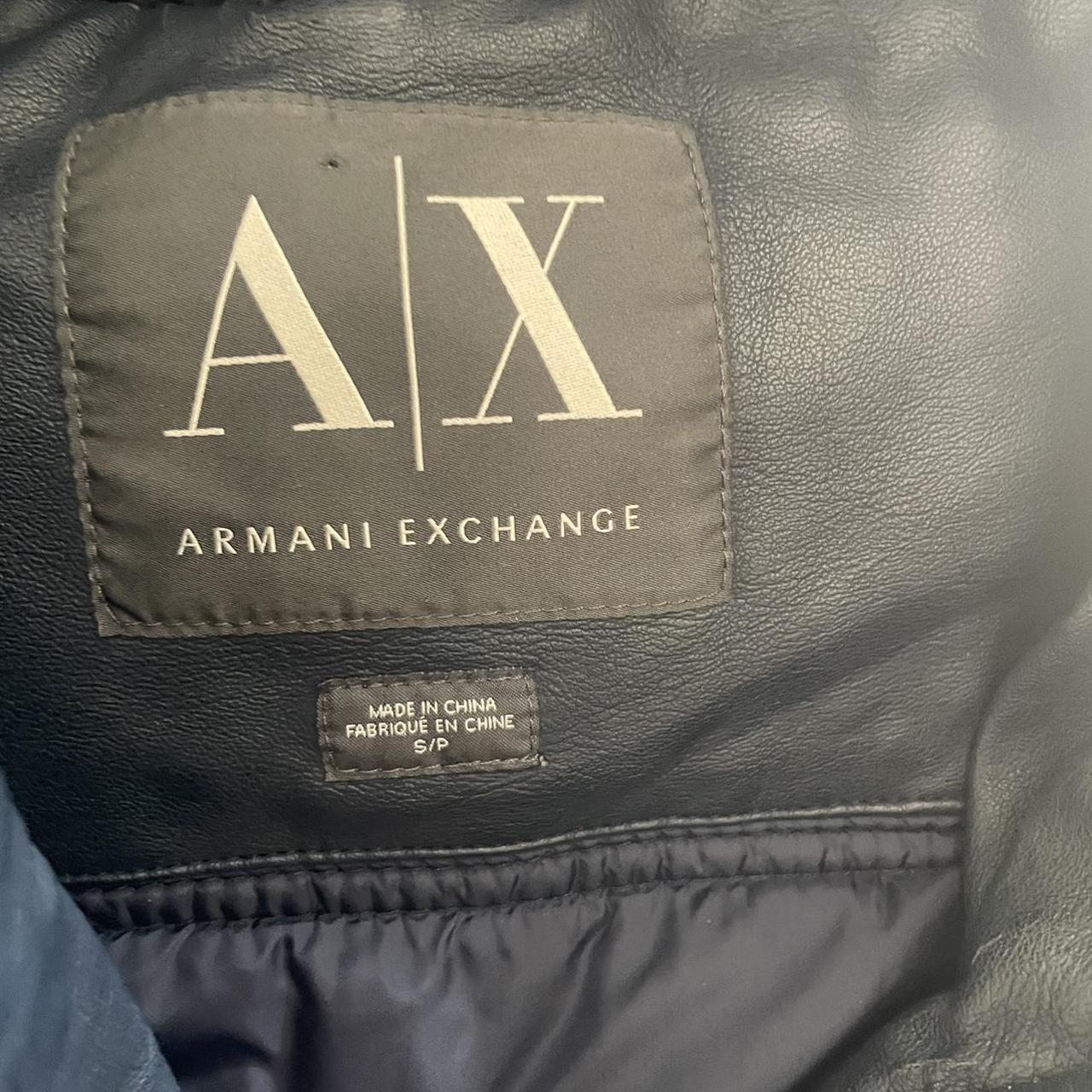 Armani Exchange Leather bubble coat - Depop