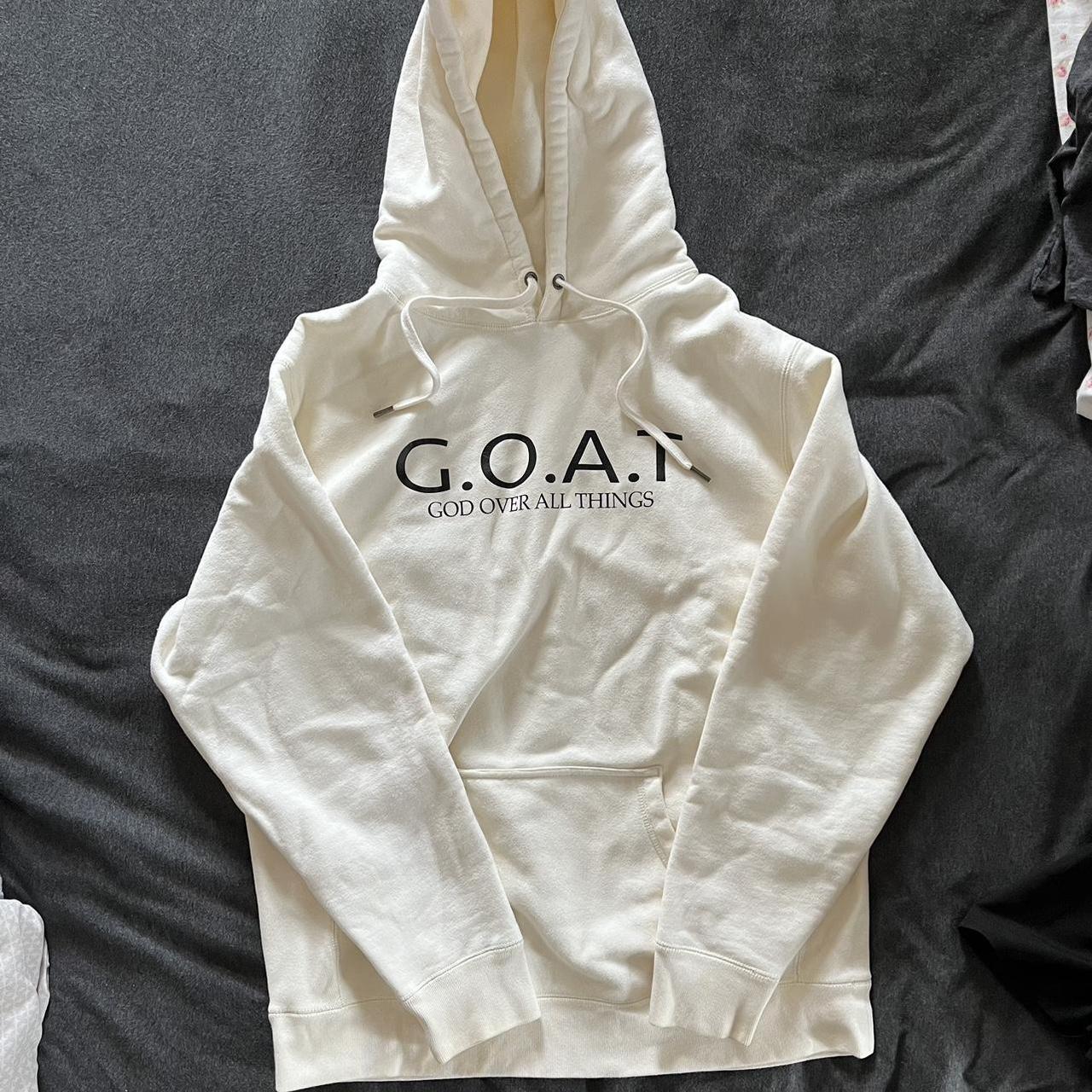 Independent Men's Cream and Black Hoodie Depop