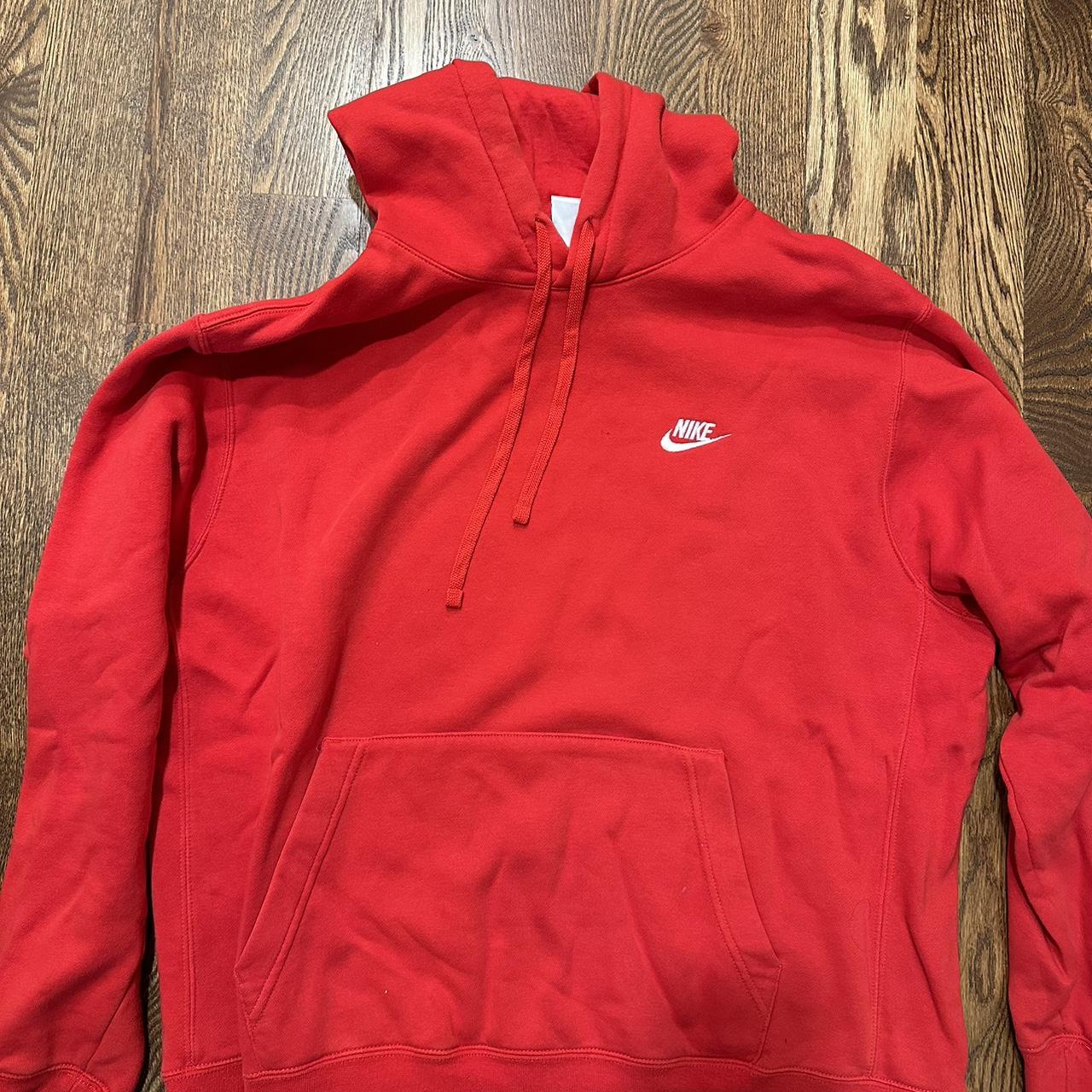 Oversized red Nike hoodie - Depop