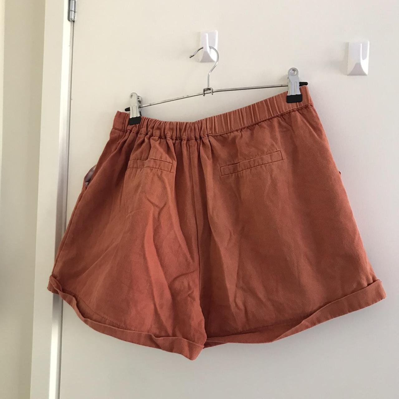 Orange denim shorts. Best fit size 10-12, labelled... - Depop