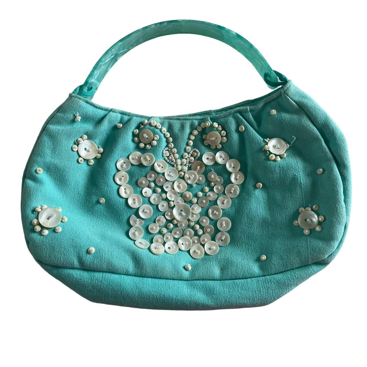 Blue beaded butterfly bag 00s butterfly handbag in... Depop