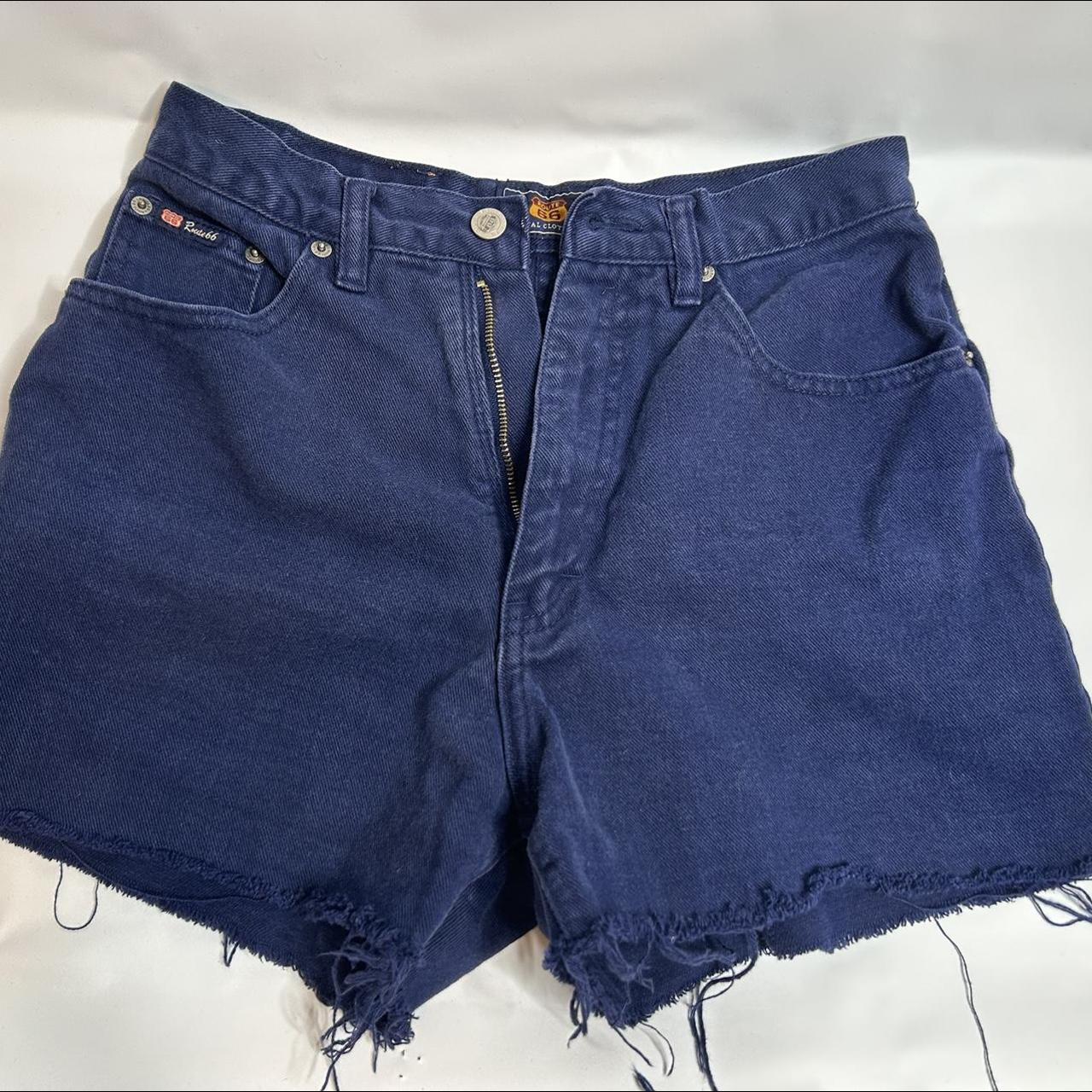 Vintage Route 66 blue mid length jorts!!! The cutest... - Depop