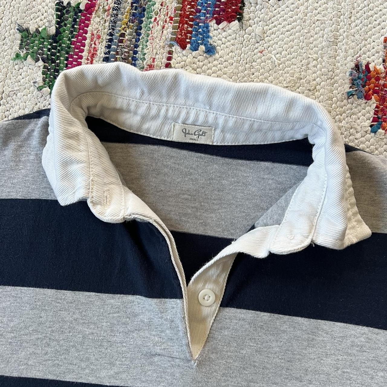 John Galt / Brandy Melville grey & navy stripe rugby... Depop