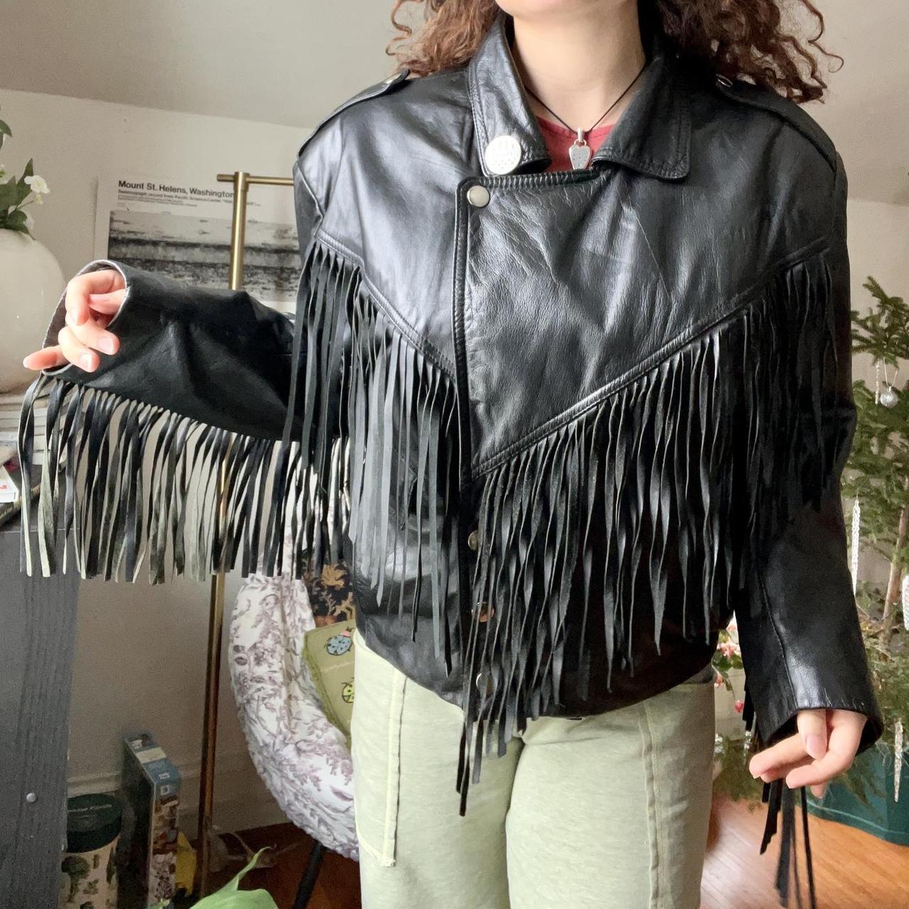 80s,90s Slim fringe jacket edie like - メルカリ