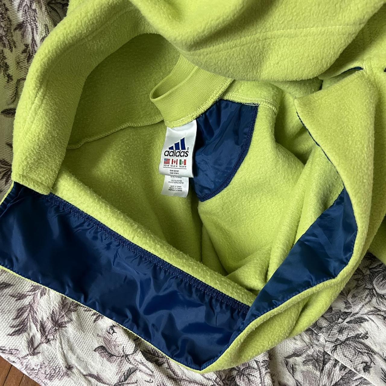 Vintage 90s Adidas lime green fleece pullover 💙 | Depop