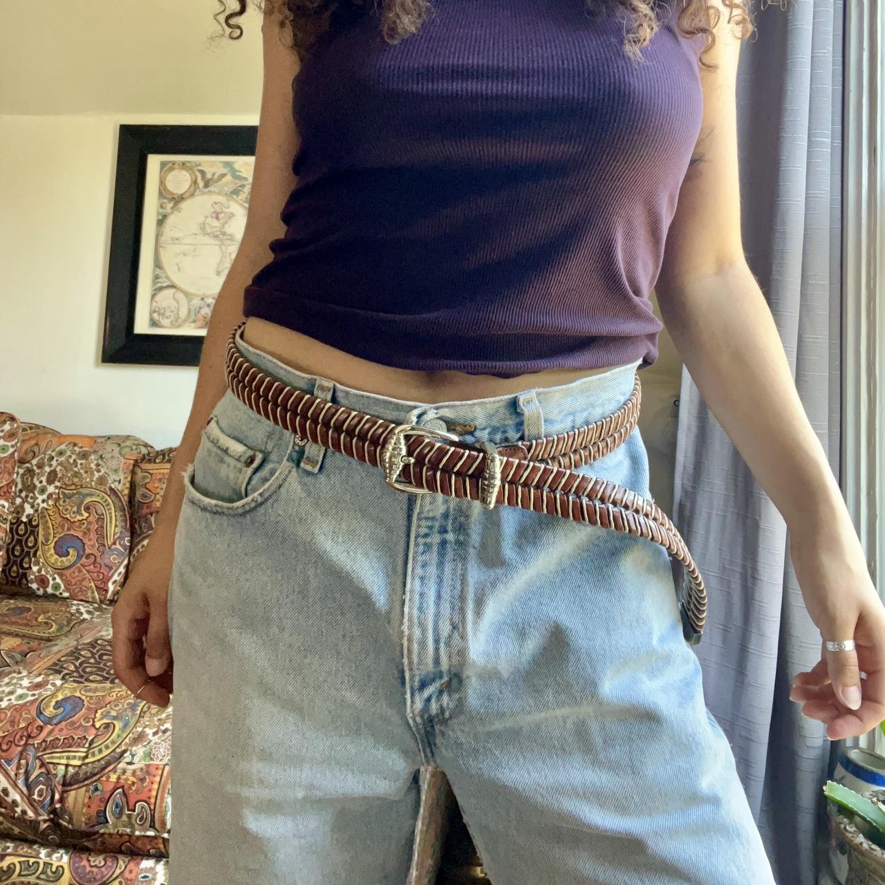 Vintage 90s snake leather braided belt 🤎 Depop