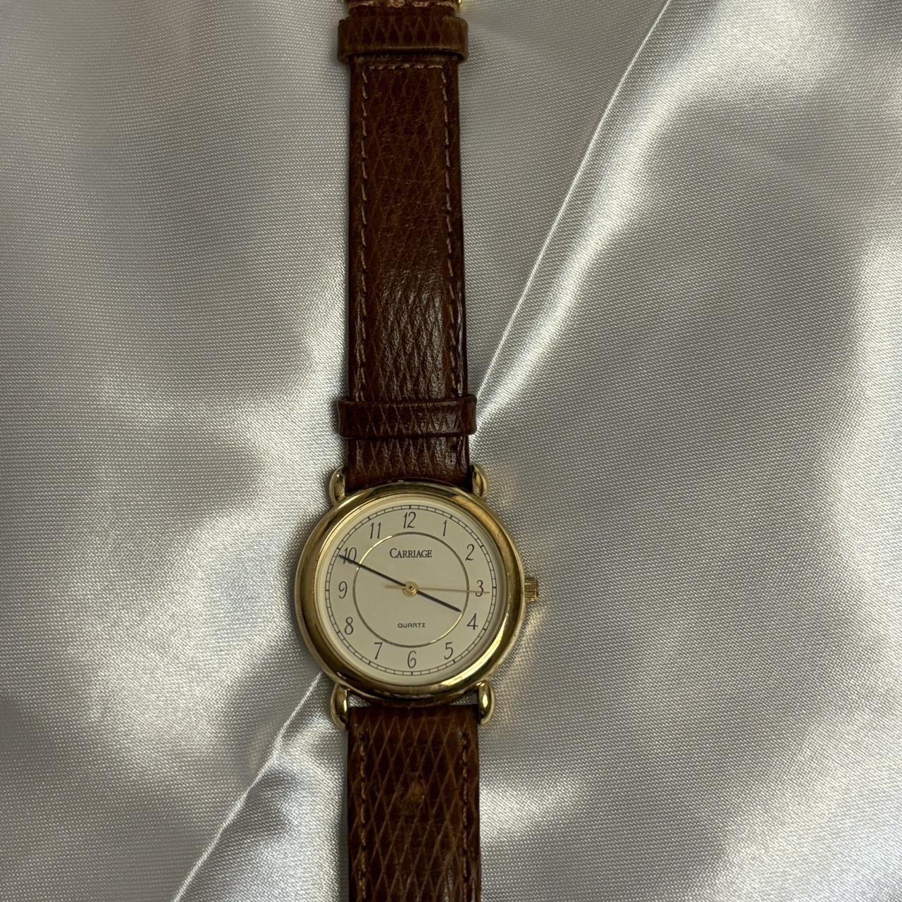 Adorable carriage vintage watch genuine leather... - Depop
