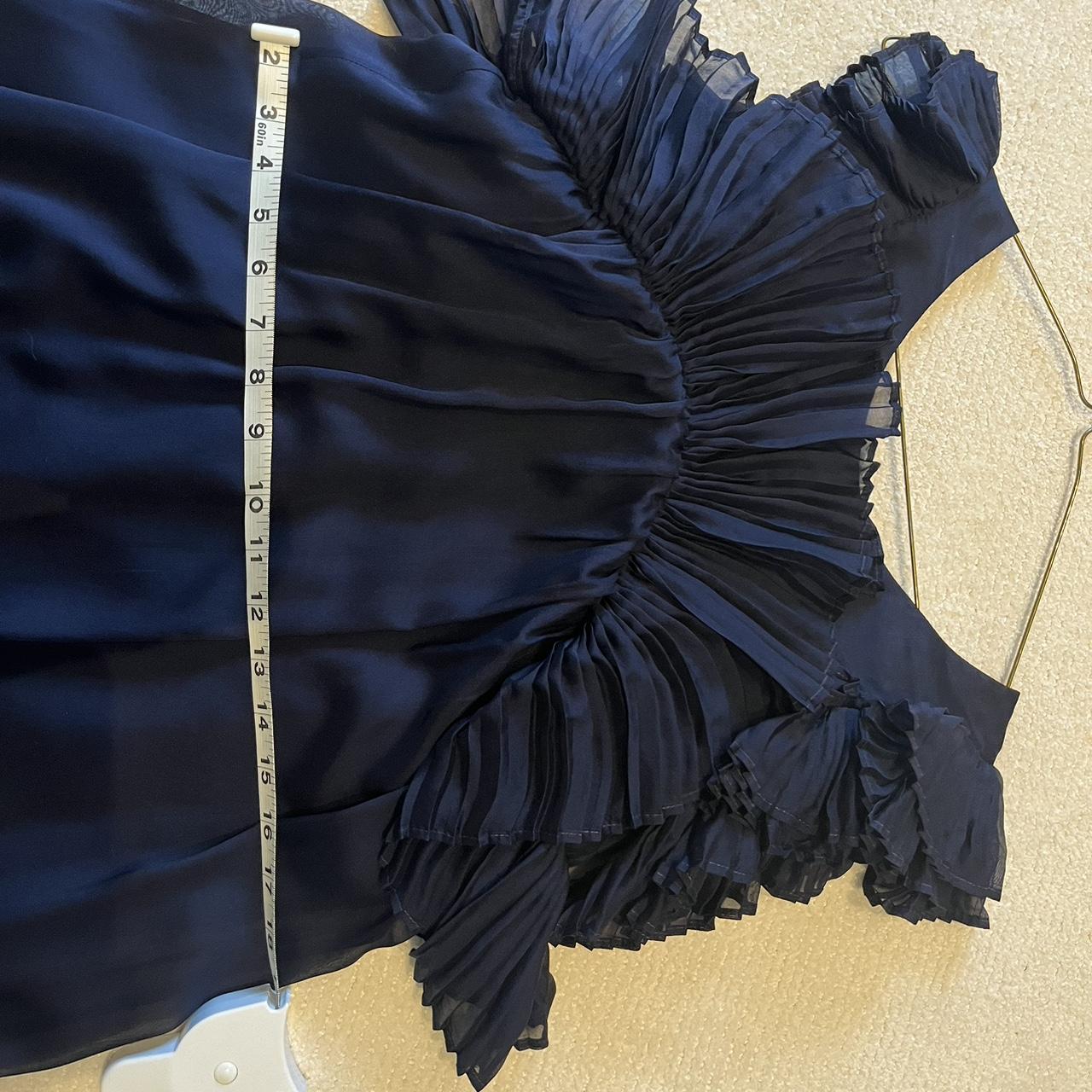 Chloé Navy Silk Dress with Ruffles and Pleats Size | Depop