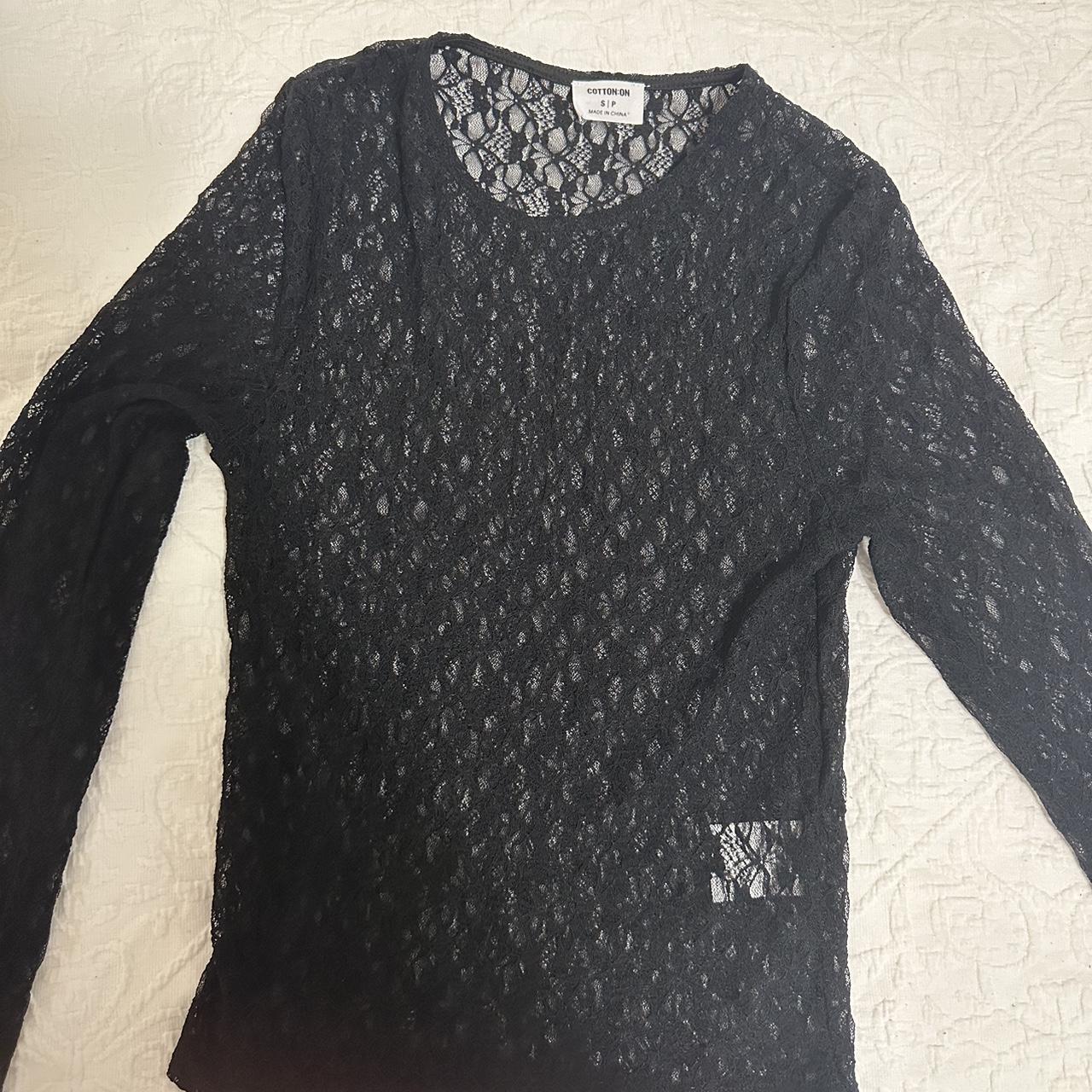 Black Lace Long Sleeve Top Brand new without... - Depop