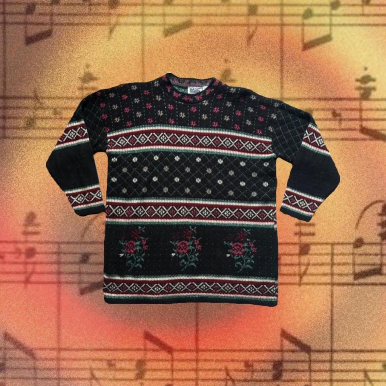 Basic Editions Women's Sweater - Black/Burgundy -… - image 1